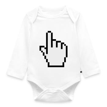 pointer / cursor - Organic Longsleeve Baby Bodysuit - white - Front