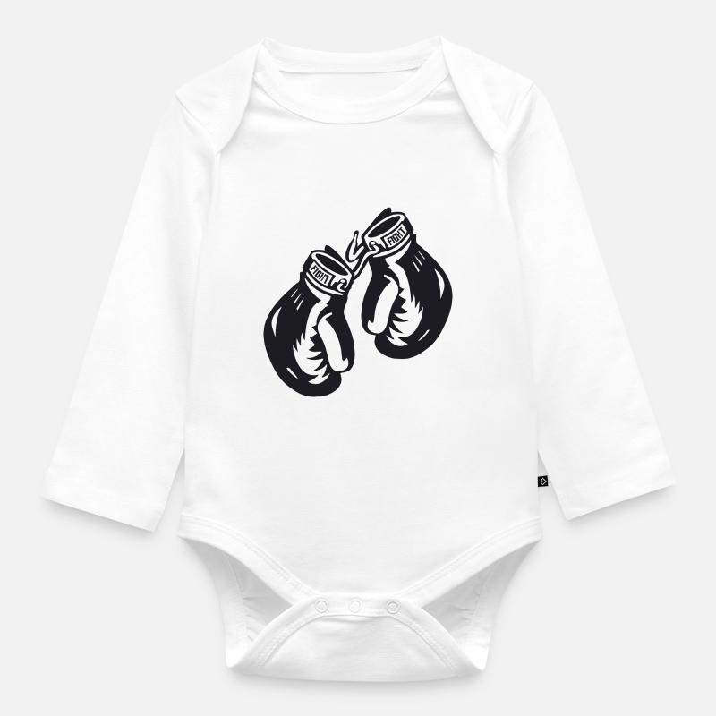 Boxhandschuhe - Baby Bio-Langarm-Body - Weiß