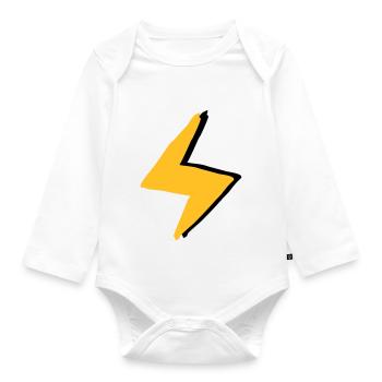 Lightning with super - forces costume - Organic Longsleeve Baby Bodysuit - white - Front