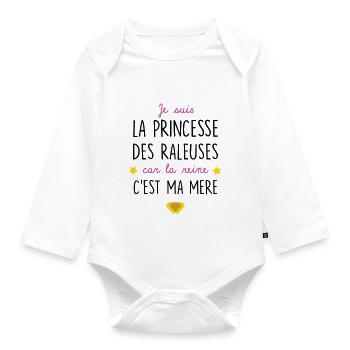 je suis la princesse des râleuses - Body Bébé bio manches longues - blanc - Devant
