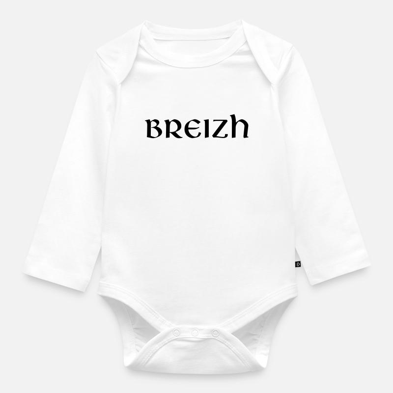 Breizh - Body Bébé bio manches longues - blanc