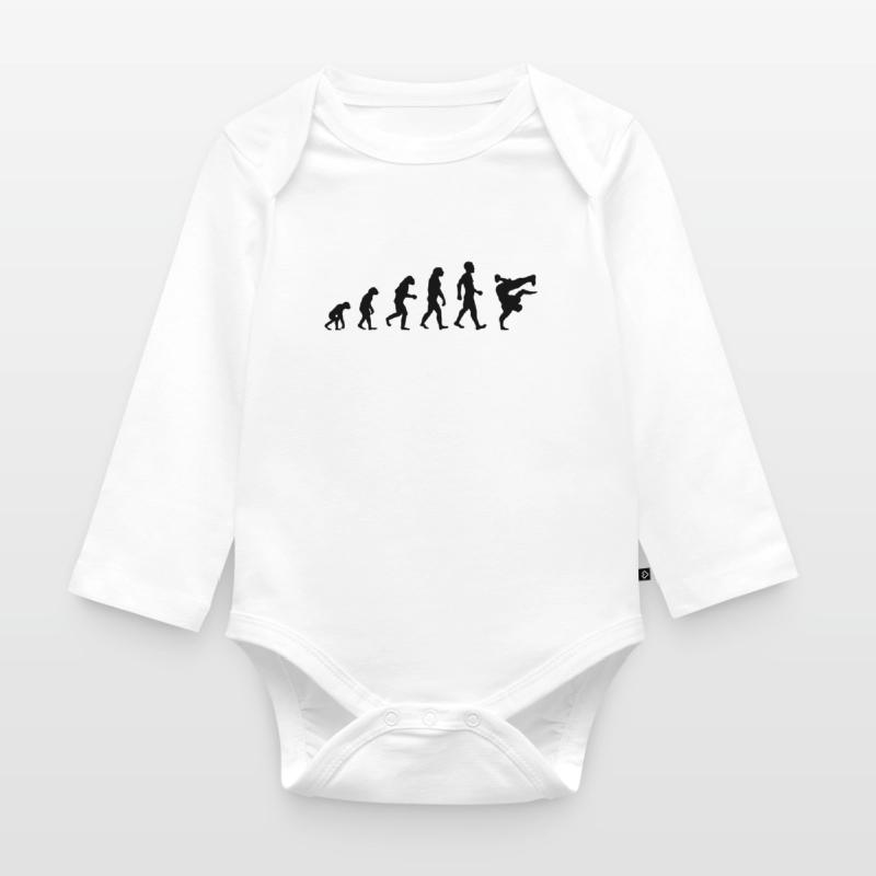 Evolution Breakdance Motiv als Geschenk Baby Bio-Langarm-Body