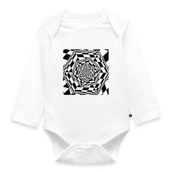 returning cube - Organic Longsleeve Baby Bodysuit - white - Front