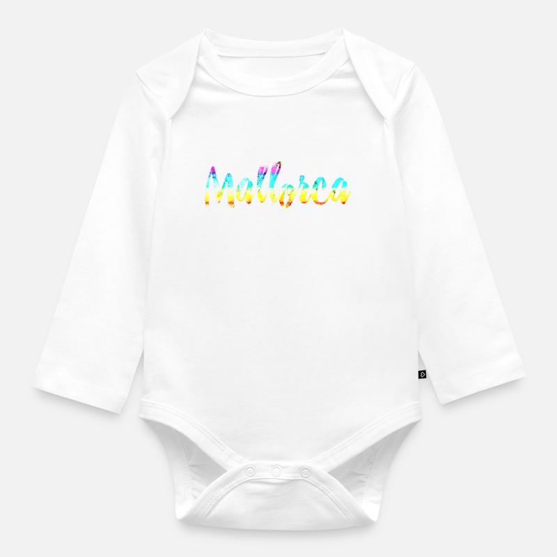 Mallorca coloré - Body Bébé bio manches longues - blanc