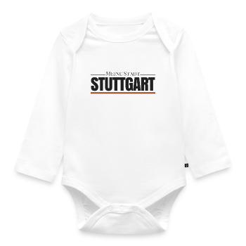 Meine Stadt Stuttgart, Heimweh, Heimat, Liebe, - Baby Bio-Langarm-Body - Weiß - Vorne