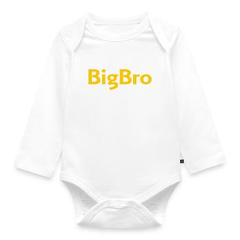 Big Bro - Organic Longsleeve Baby Bodysuit - white - Front