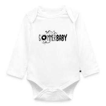 Summer baby - gift for childbirth - Organic Longsleeve Baby Bodysuit - white - Front