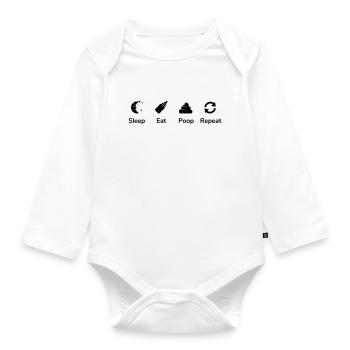 Sleep Eat Poop Repeat - Body Bébé bio manches longues - blanc - Devant