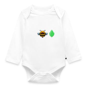 Lustige Witzige Sprüche Biene - Baby Bio-Langarm-Body - Weiß - Vorne