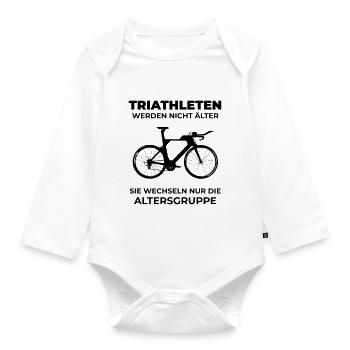 Triathleten - Baby Bio-Langarm-Body - Weiß - Vorne