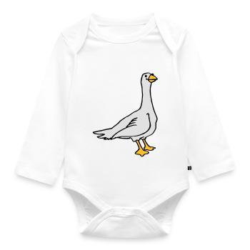 Gans - Baby Bio-Langarm-Body - Weiß - Vorne