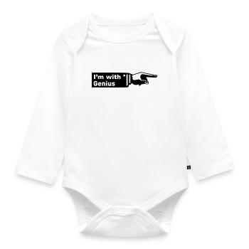 Im with Genius - Organic Longsleeve Baby Bodysuit - white - Front
