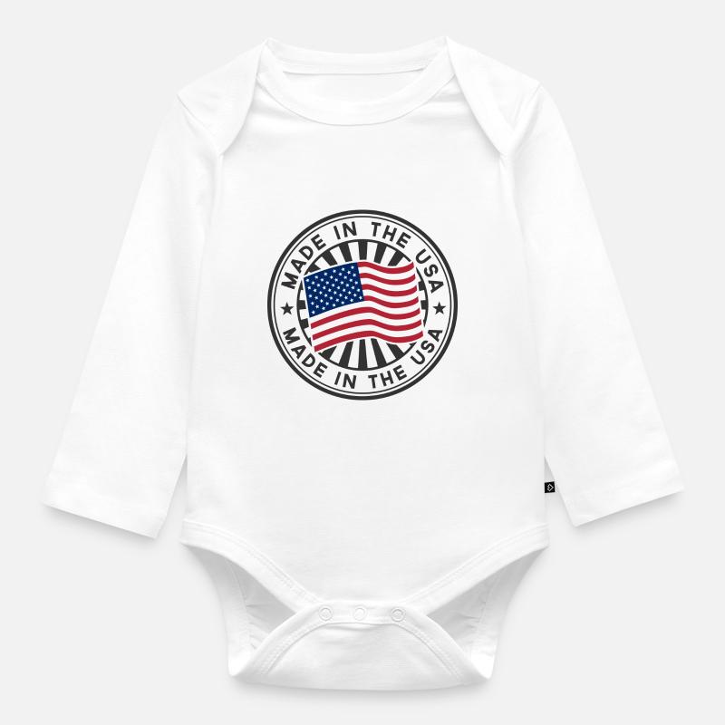 Made In U S A - Body Bébé bio manches longues - blanc