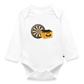 Darts Evolution Dart Sport Bullseye fun geschenk - Baby Bio-Langarm-Body - Weiß - Vorne