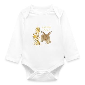 Bunny Shirt - Motiv Little Star - Organic Longsleeve Baby Bodysuit - white - Front