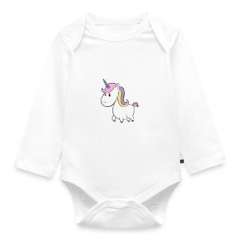 Unicorn, unicorns, love, christmas, life, world, - Organic Longsleeve Baby Bodysuit - white - Front