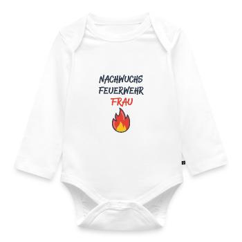 Feuerwehrfrau Frau Feuerwehr freiwillige 112 feuer - Baby Bio-Langarm-Body - Weiß - Vorne