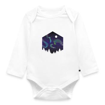 Polar Lichter 2 - Baby Bio-Langarm-Body - Weiß - Vorne