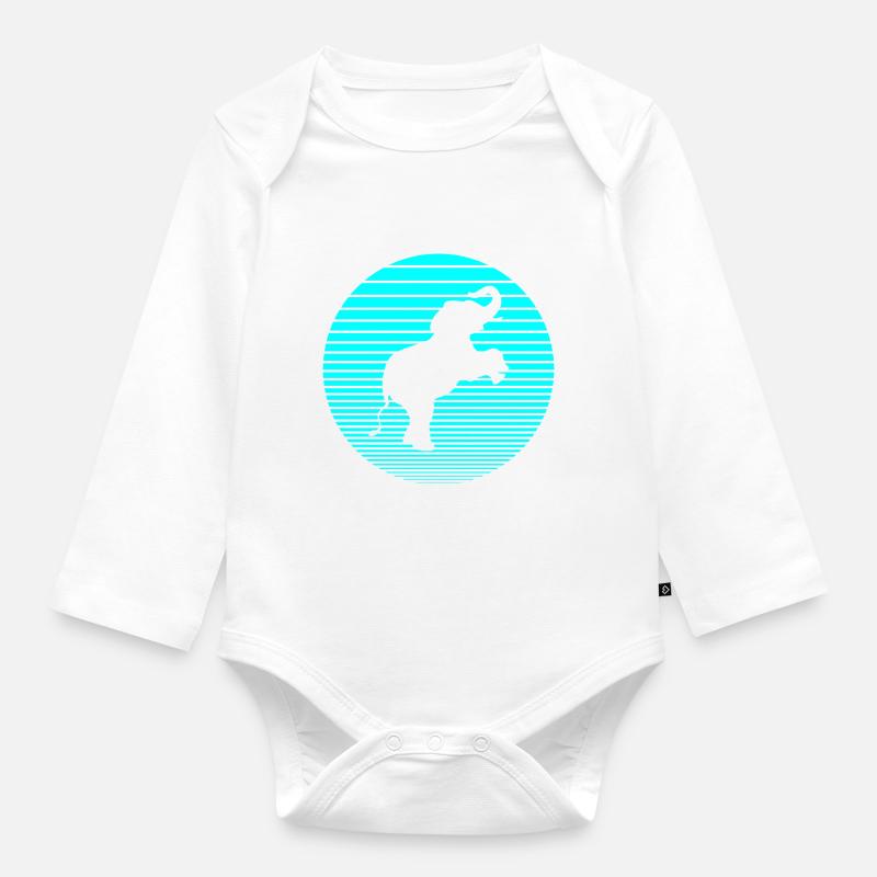 Elefant - Baby Bio-Langarm-Body - Weiß