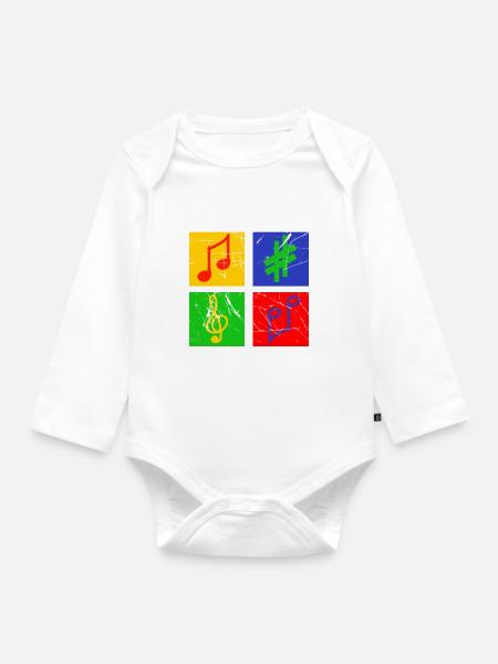 Musik - Baby Bio-Langarm-Body - Weiß