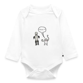 Roboter Problem? - Baby Bio-Langarm-Body - Weiß - Vorne