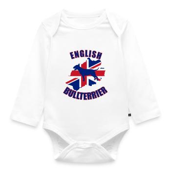 Bull Terrier English Bull Terrier - Organic Longsleeve Baby Bodysuit - white - Front