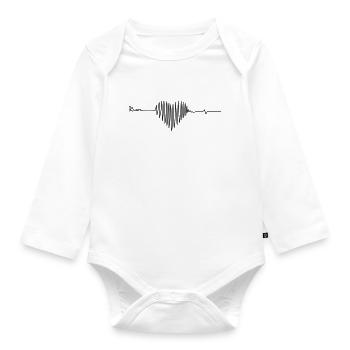 herz frequenz run - Baby Bio-Langarm-Body - Weiß - Vorne