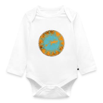 "Baleares spain" (beidseitig bedruckt!) - Baby Bio-Langarm-Body - Weiß - Vorne