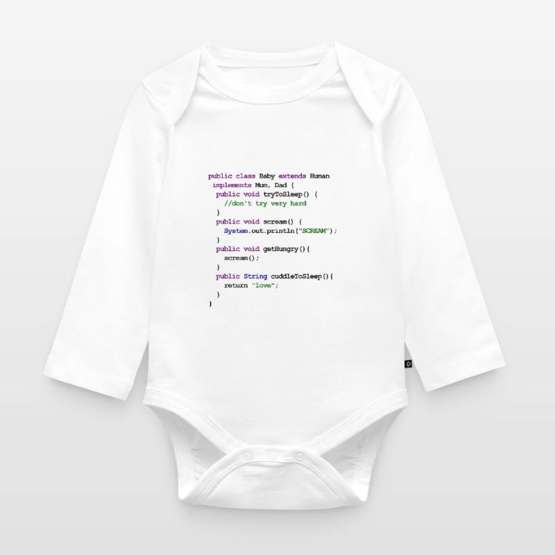 Java Code New Baby - Cuddle Organic Longsleeve Baby Bodysuit