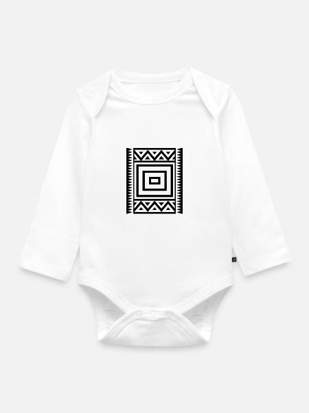 Crazy Muster - Baby Bio-Langarm-Body - Weiß