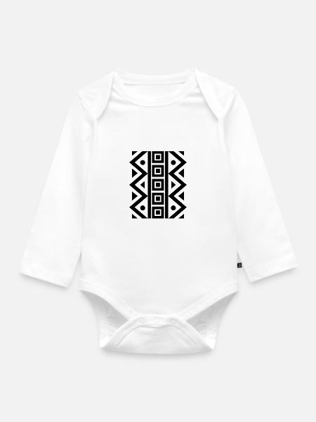 Schönes Muster Design - Baby Bio-Langarm-Body - Weiß