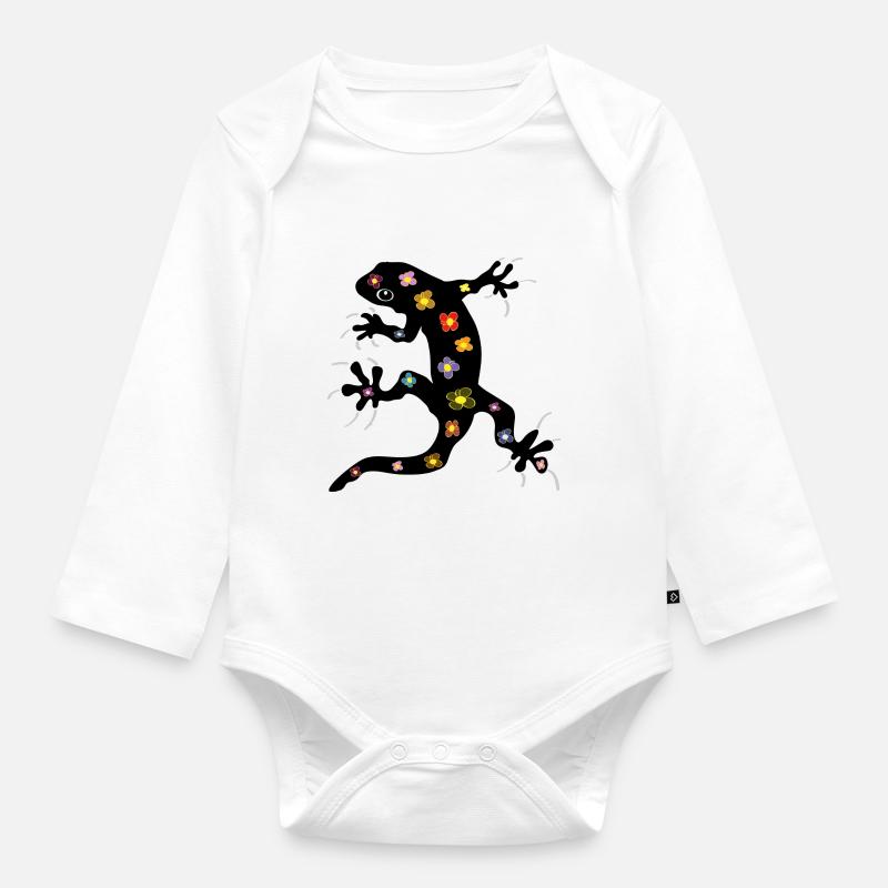 salamandre - Body Bébé bio manches longues - blanc