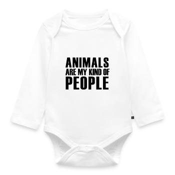 Tierschutz Animal Rights Spruch Geschenk - Baby Bio-Langarm-Body - Weiß - Vorne