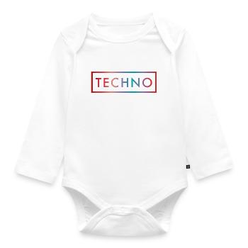 Techno Color Minimal Geschenk - Baby Bio-Langarm-Body - Weiß - Vorne