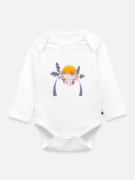 Summer Party - Baby Bio-Langarm-Body - Weiß