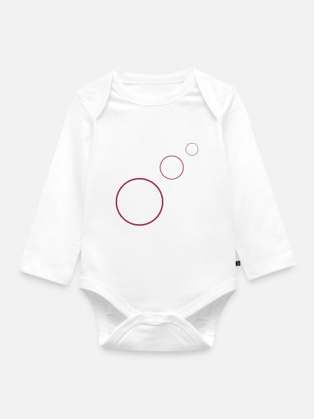 Kreis, rund, Elipse, Kreise, vektor, runder Kreis - Baby Bio-Langarm-Body - Weiß
