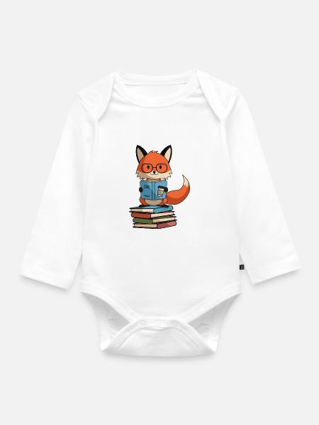 Schlaufuchs schlauer fuchs - Baby Bio-Langarm-Body - Weiß