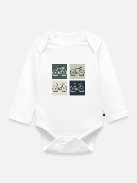 Fahrrad - Baby Bio-Langarm-Body - Weiß
