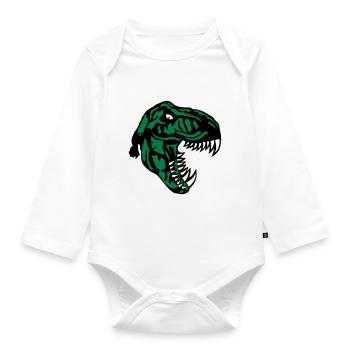 Tyrannosaurus t Rex Dinosaurier Rex - Baby Bio-Langarm-Body - Weiß - Vorne