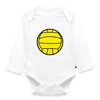 Wasserball Ballon - Baby Bio-Langarm-Body - Weiß - Vorne