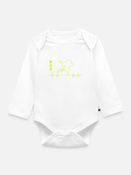 Judo-Herzschlag - Baby Bio-Langarm-Body - Weiß