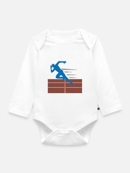 Running Man - Baby Bio-Langarm-Body - Weiß