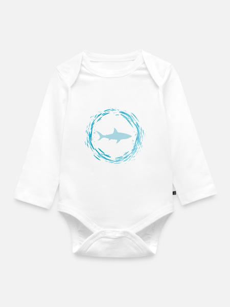 Hai - Baby Bio-Langarm-Body - Weiß