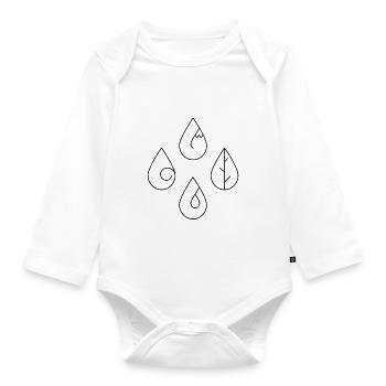 Elements in a Raindrop - black - Organic Longsleeve Baby Bodysuit - white - Front