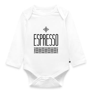 espresso - Baby Bio-Langarm-Body - Weiß - Vorne