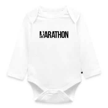 marathon - Baby Bio-Langarm-Body - Weiß - Vorne