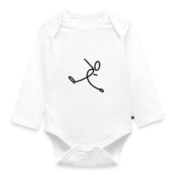 Strichmännchen - Baby Bio-Langarm-Body - Weiß - Vorne