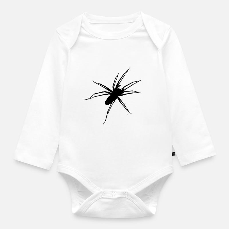 Spider - Baby Bio-Langarm-Body - Weiß