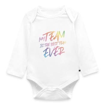 équipe la plus colorée - Body Bébé bio manches longues - blanc - Devant
