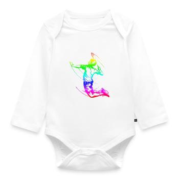 Badminton player Colorful - Organic Longsleeve Baby Bodysuit - white - Front